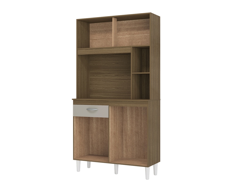 Alacena Mueble Auxiliar Cocina Kit Duda 90cm Castaño/offwhite