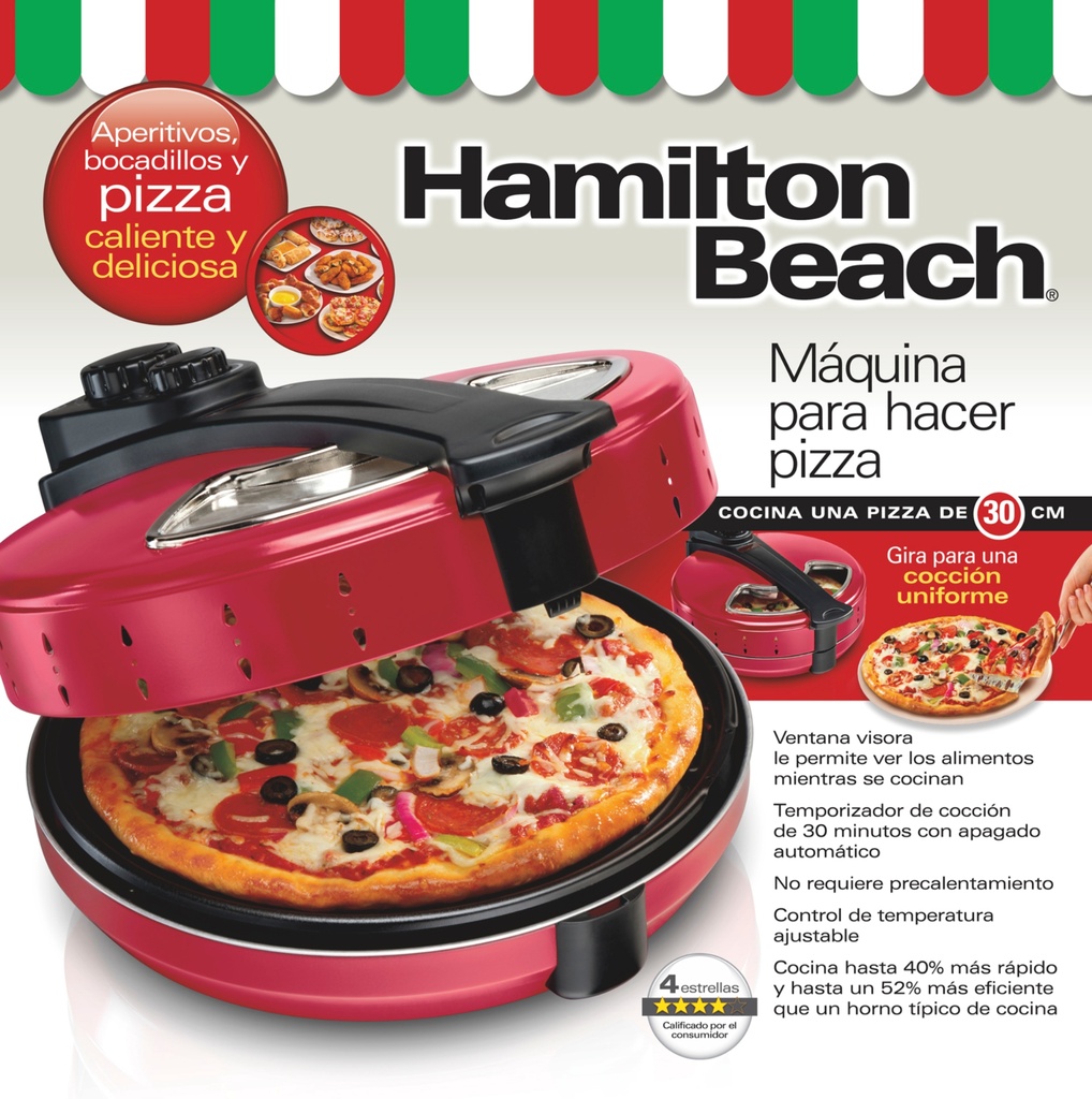 Maquina para Pizza 12 Pulgadas Hamilton Beach 