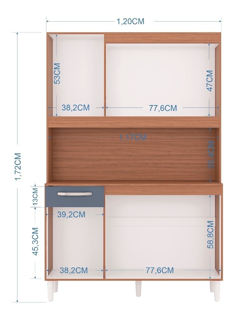 Alacena Carine 6 Puertas 172*120*