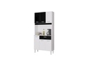 Alacena Mueble Auxiliar Cocina Cassia 6 Puertas Blanco Negro