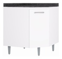 Mueble Inferior Esquinero Bruna 1 Puertas Blanco