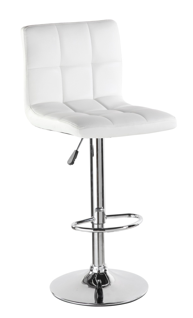 Silla Bar en Cuero Base Cromada Ajustable