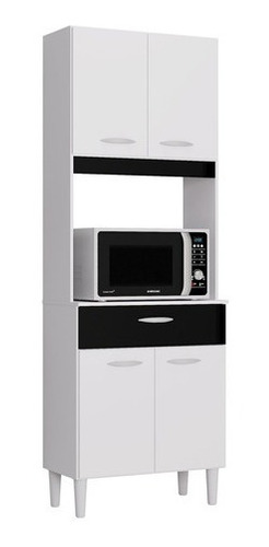 [170055] Alacena Mueble Auxiliar Cocina Kelly Blanco Negro