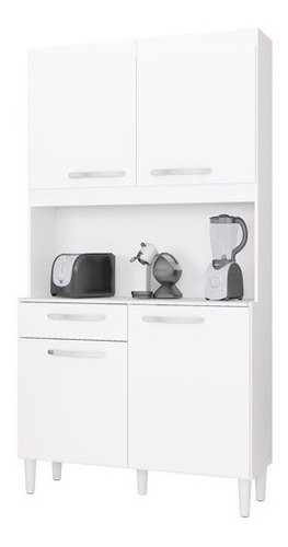 [170058] Alacena Mueble Auxiliar Cocina Carine 4 Puertas Blanco