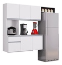 Cocina Superior 6 Puertas Compacto Mel 1,80m Blanco